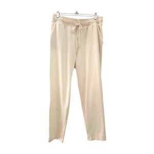 Drawstring Waist Pants Size S Ivory High Waist Pockets Cotton Stretch A New Day
